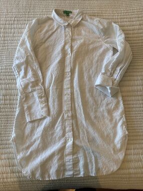 J. Crew White Linen Button-Front Tunic